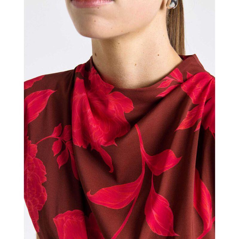Cue Amour Floral Ruched Waist Midi Dress image number 2